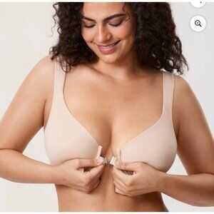 DELIMIRA Front Closure Bra Posture Full Coverage 34F Underwire Unlined Seamless